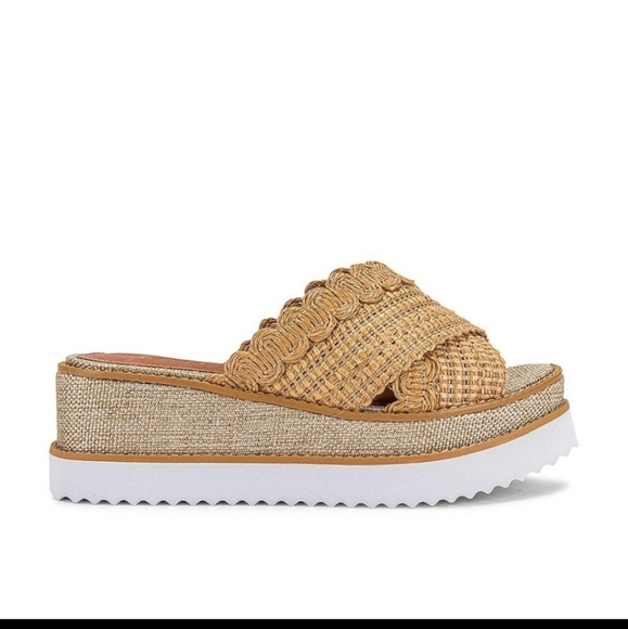 RAYE Women's Stasia Platform Boho Wedge in Natural 9 - Picture 1 of 6